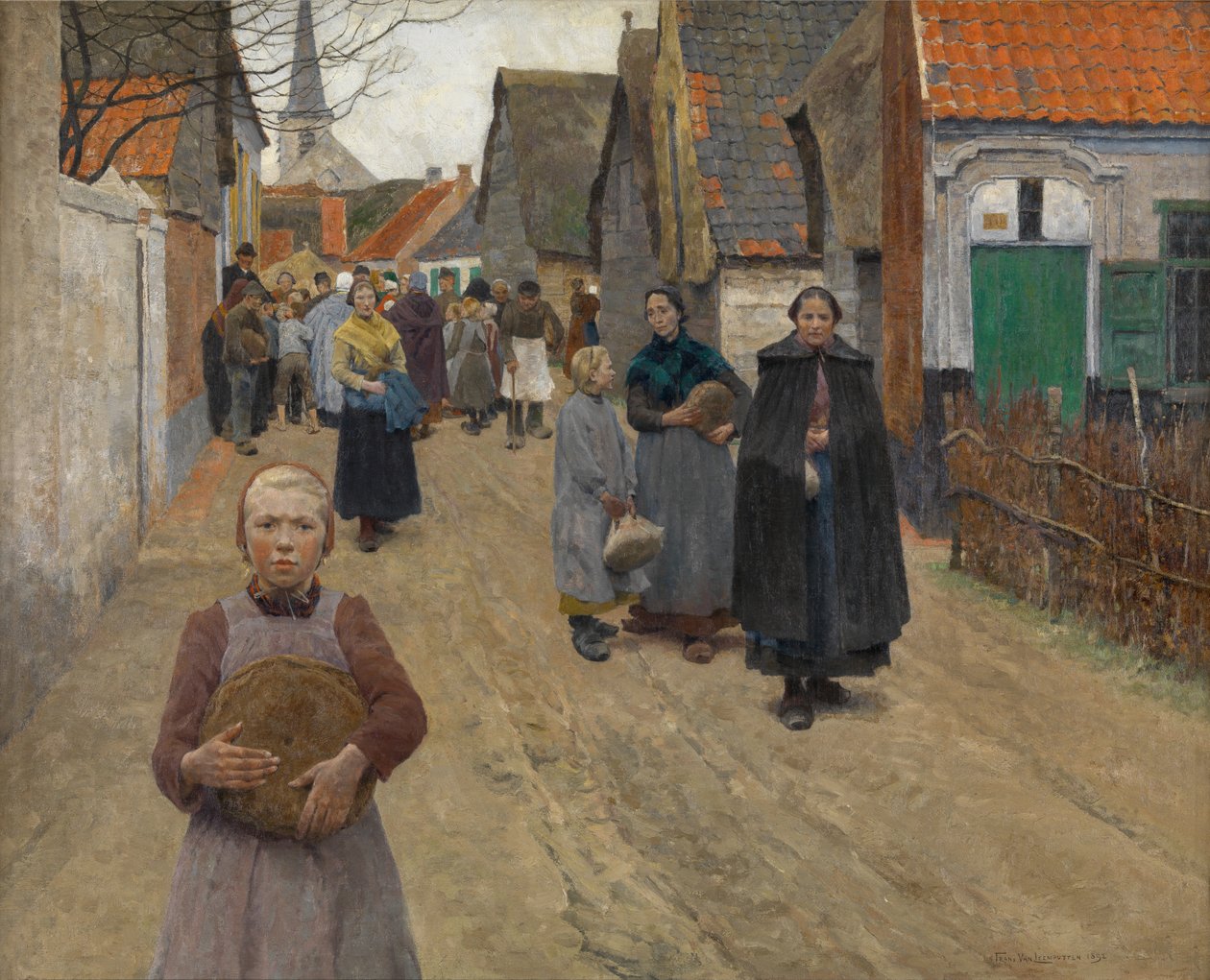 Köyde Ekmek Dağıtımı by Frans van Leemputten
