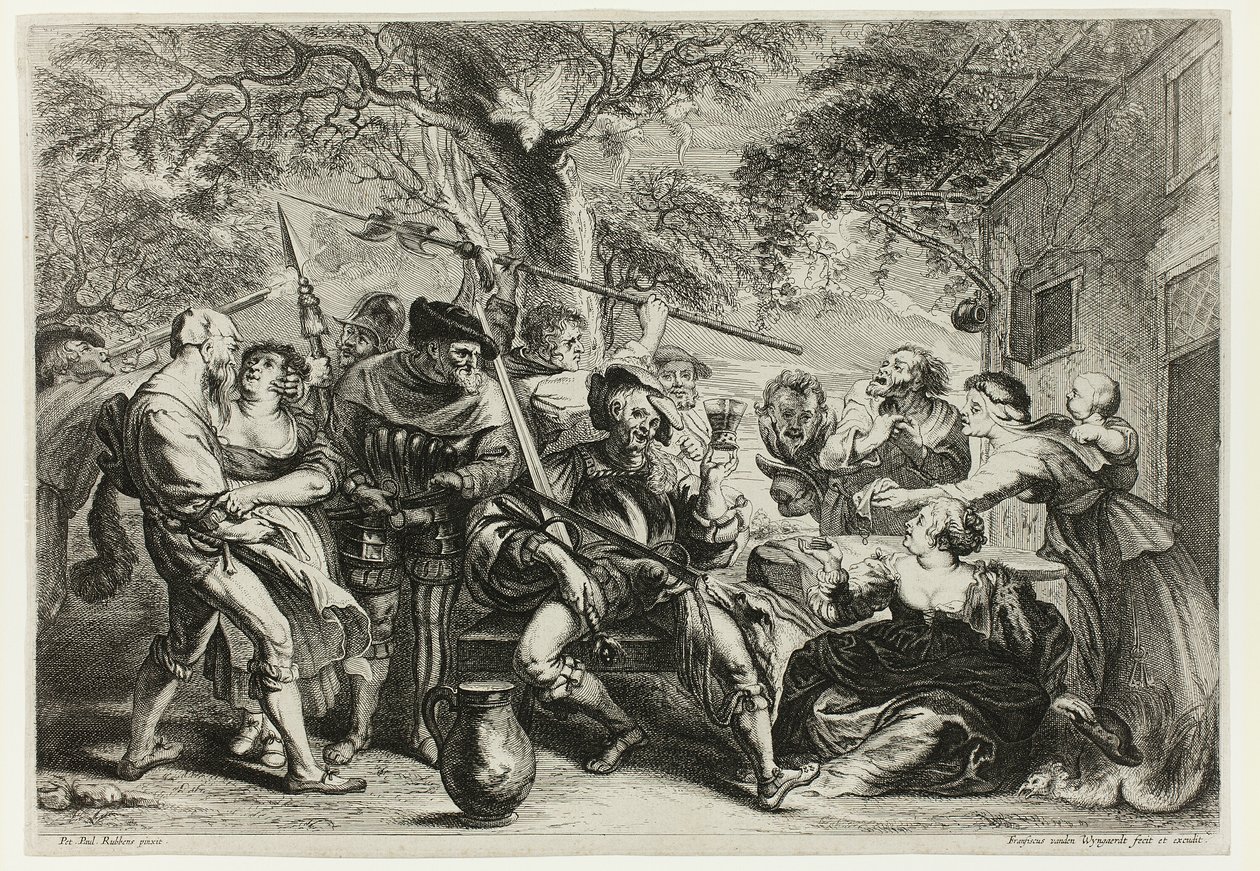 Askerler ve Köylüler by Frans van den Wyngaerde