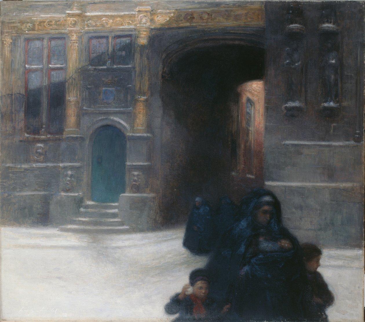 Bruges'deki Yaldızlı Evler (tuval üzerine yağlıboya) by Frantz Charlet