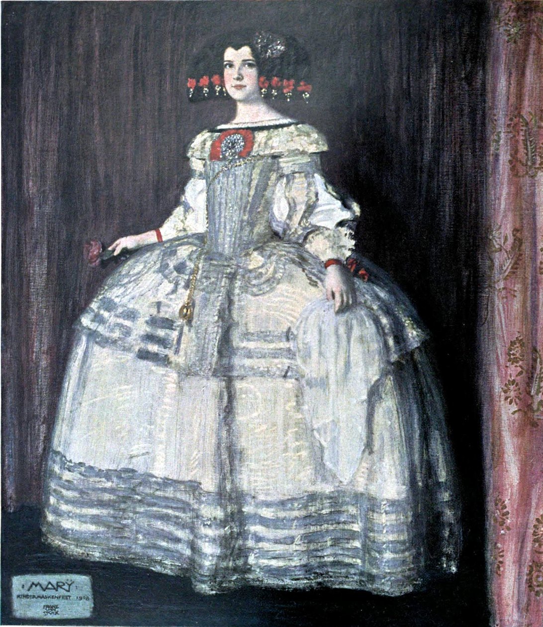 Velazquez kostümlü Mary by Franz von Stuck
