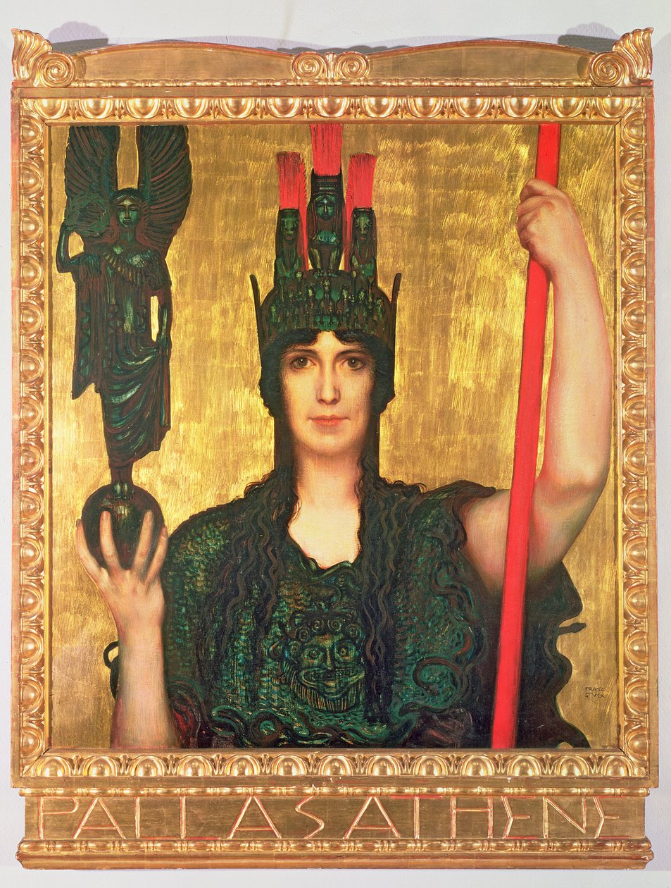 Pallas Athena, 1898 (panel) by Franz von Stuck