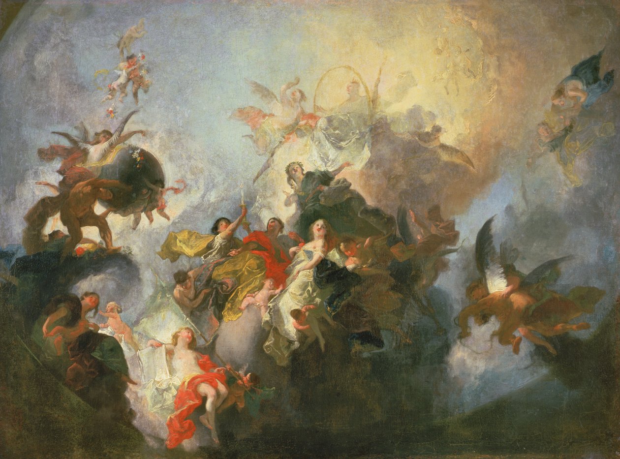 Premonstratensians Düzeninin Yüceltilmesi, c.1765 (kroki) by Franz Anton Maulbertsch