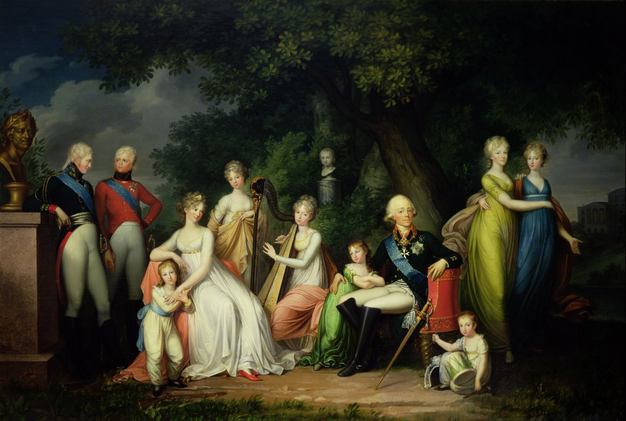 Paul I (1754-1801), Maria Feodorovna (1759-1828) ve Çocukları, 1800 dolayları by Franz Gerhard von Kugelgen