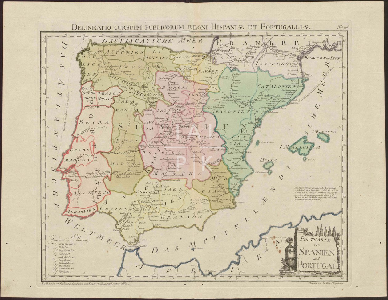 Postkarte von Spanien ve Portekiz. [CA. 1 by Franz Johann Joseph von Reilly  