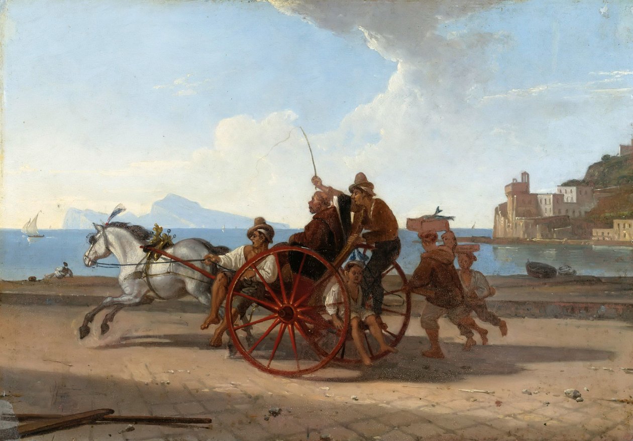 keşiş ile Napoliten carrete by Franz Ludwig Catel
