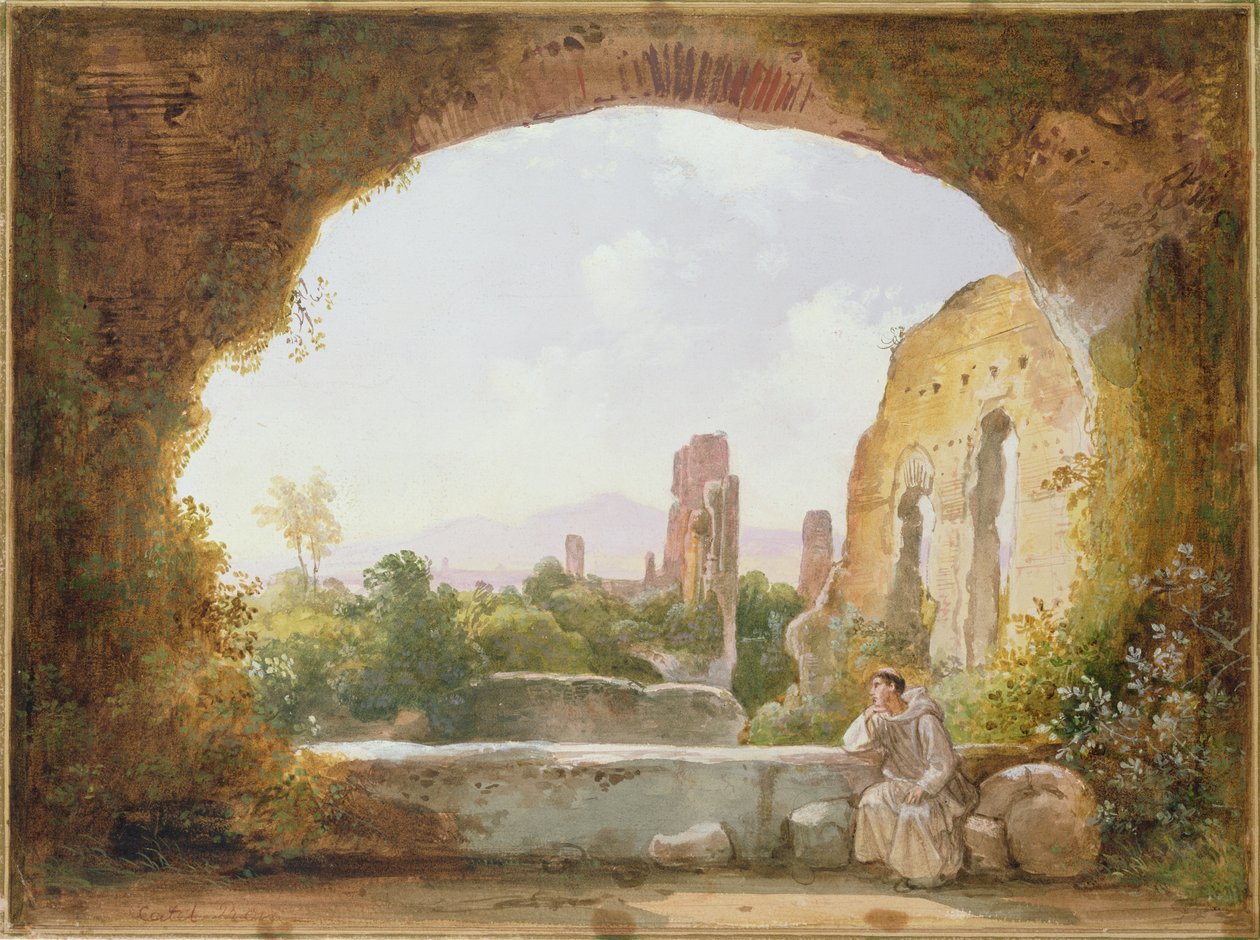 Egeria Mağarası by Franz Ludwig Catel