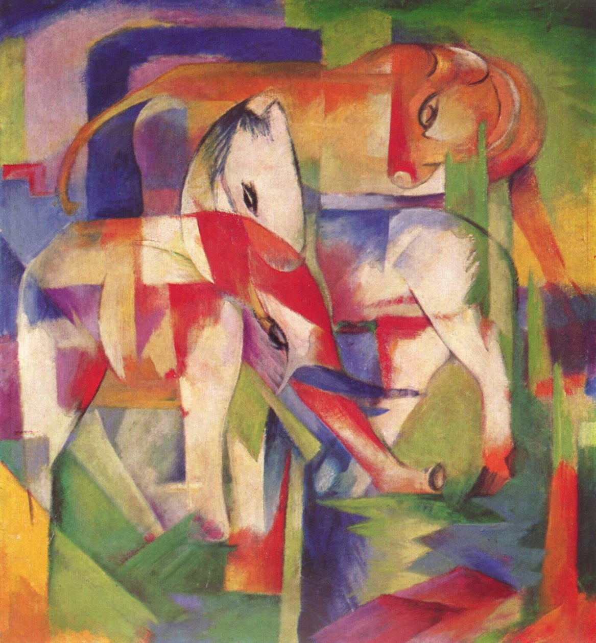 Fil, at, sığır, kış by Franz Marc