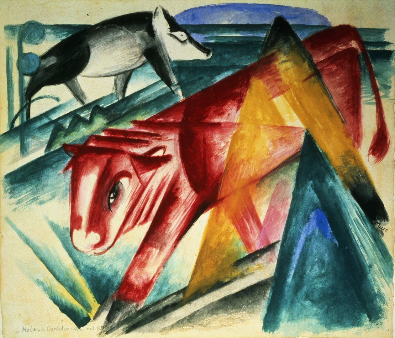 Hayvanlar, 1913 by Franz Marc
