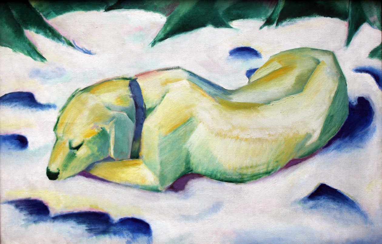 Karda yatan köpek by Franz Marc