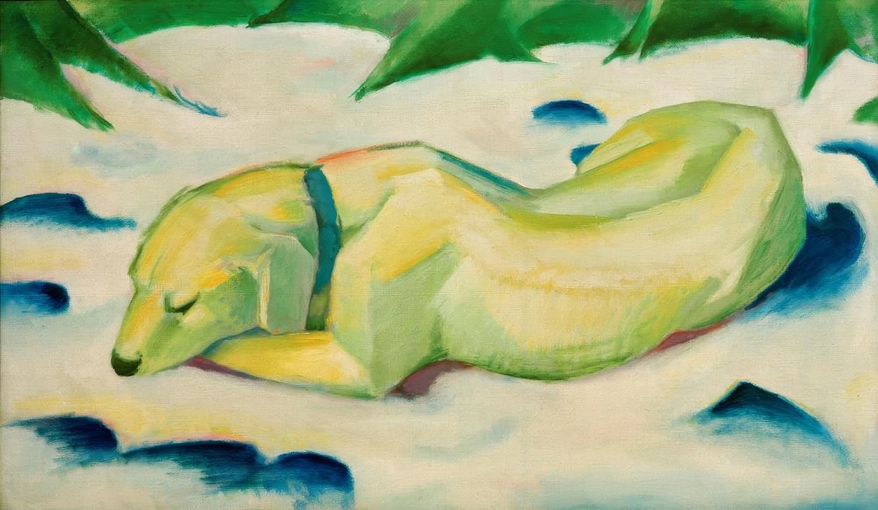 Karda yatan köpek by Franz Marc