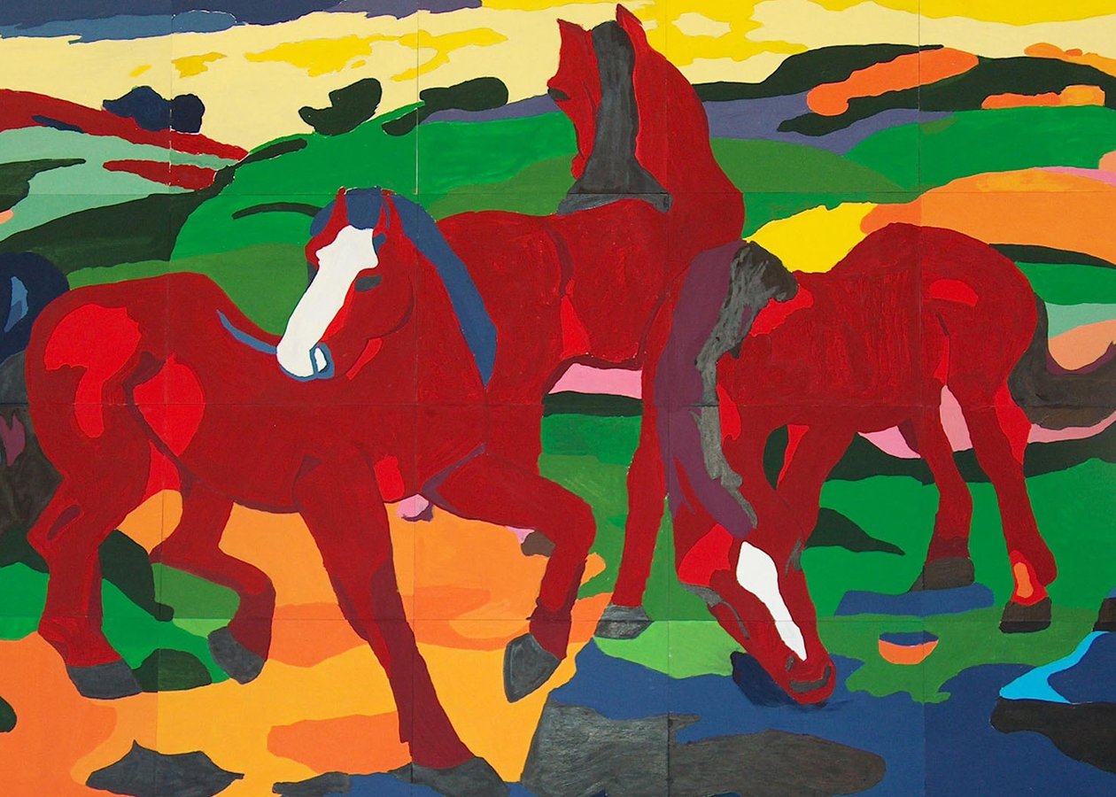 kırmızı atlar by Franz Marc