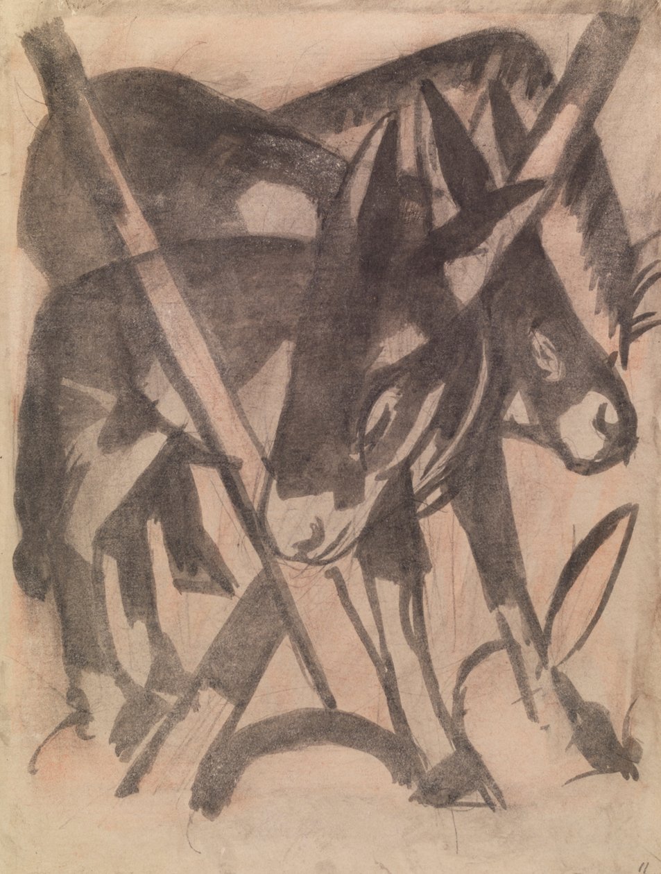 iki eşek by Franz Marc
