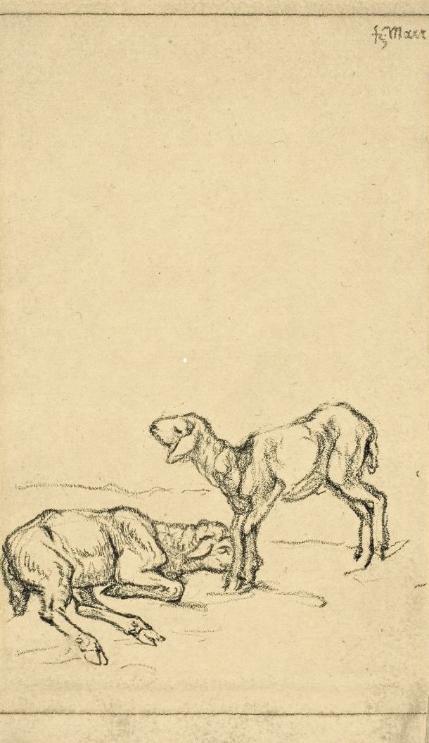 iki kuzu by Franz Marc