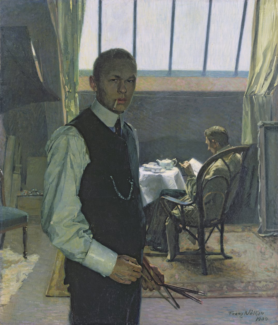 Stüdyoda Otoportre, 1904 by Franz Nolken