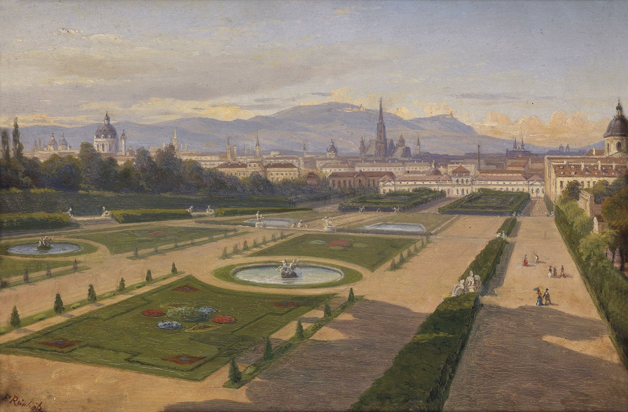 Belvedere bahçesinden Viyana, Kahlen ve Leopoldsberg