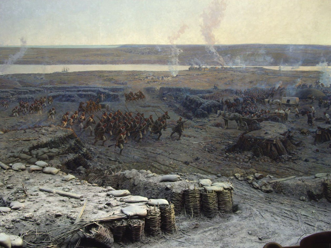 Sivastopol Panorama Kuşatması (karma teknik) by Franz Roubaud