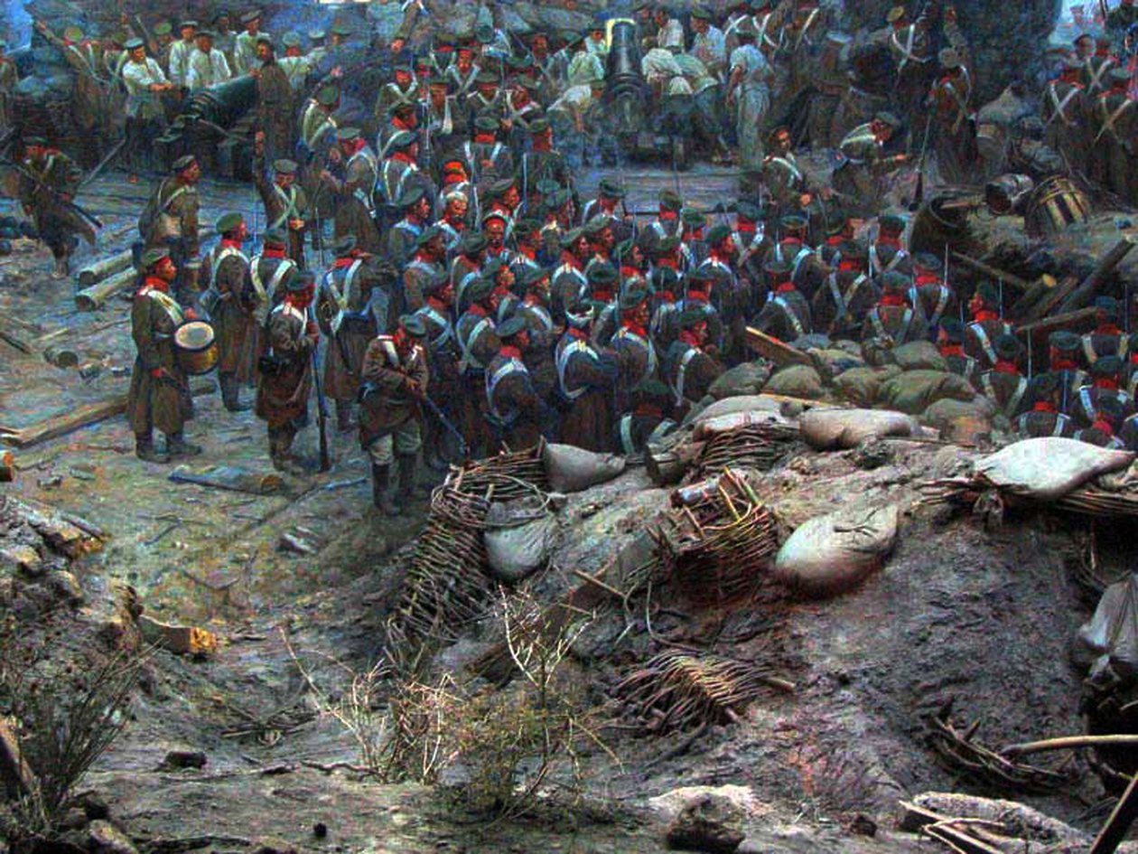 Sivastopol Panorama Kuşatması (karma teknik) by Franz Roubaud