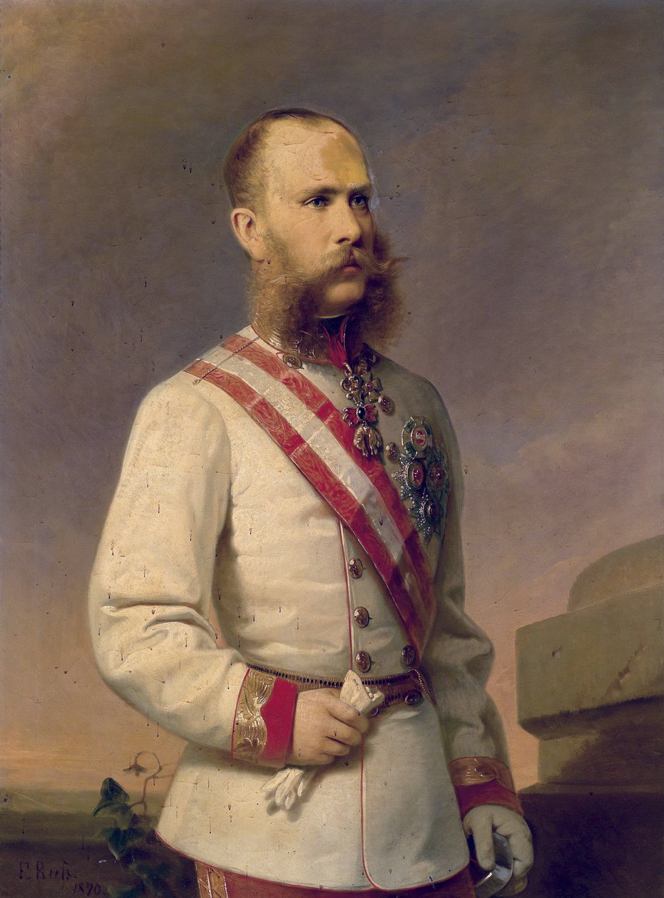 Avusturya İmparatoru Franz Joseph I madalya ile üniformalı by Franz Russ the Younger