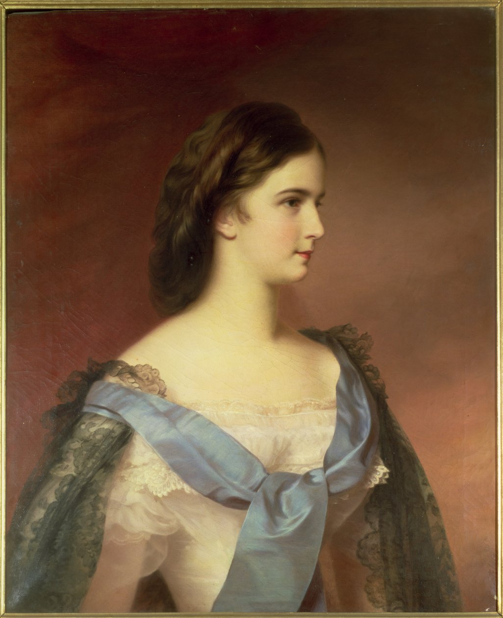 Bavyera İmparatoriçesi Elizabeth (1837-98) genç bir kadın olarak by Franz Schrotzberg