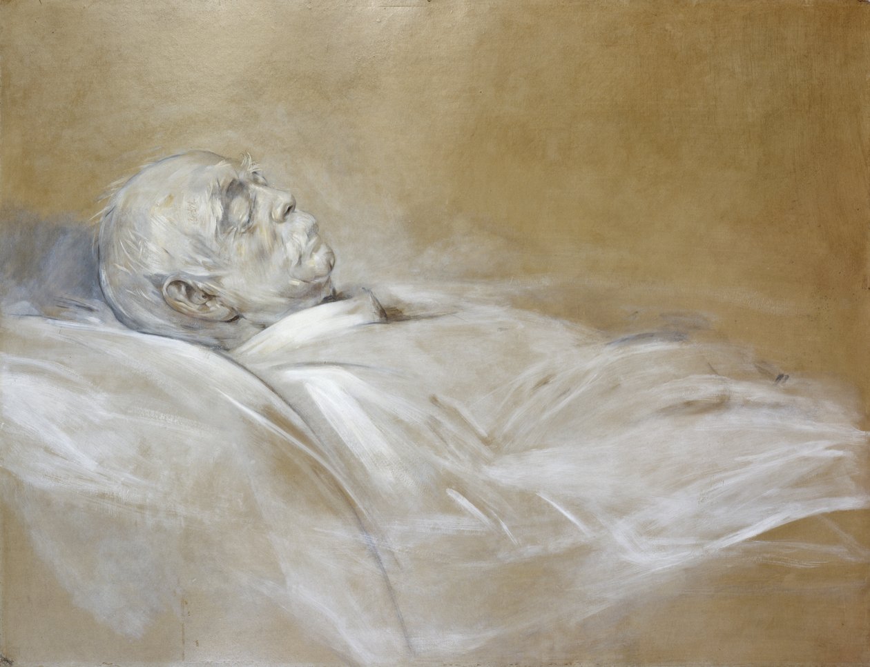 Prens Otto von Bismarck, Ölüm Yatağında, 1898 (kağıt üzerinde tebeşir) by Franz Seraph von Lenbach