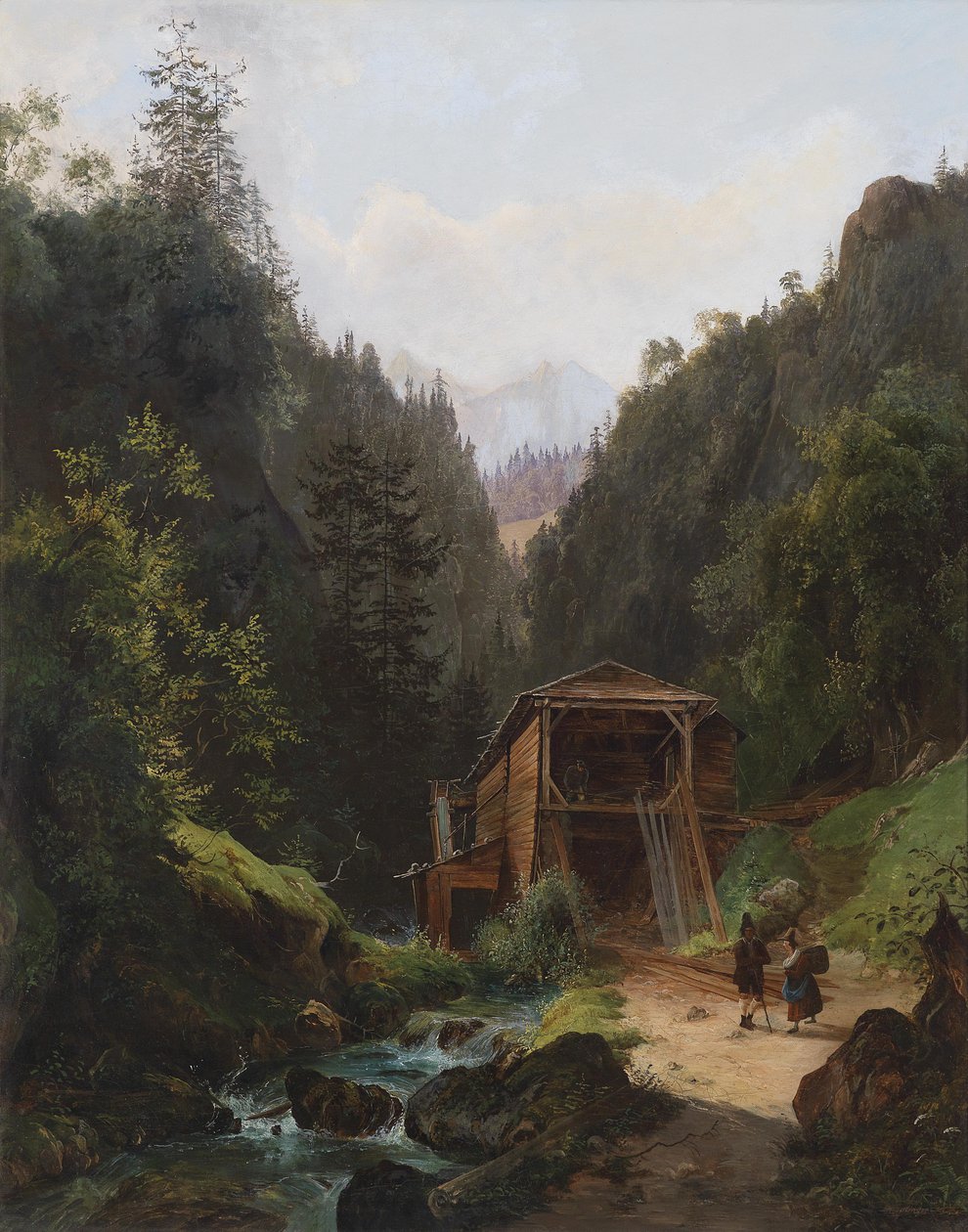 Landschaft mit Mühle by Franz Wipplinger