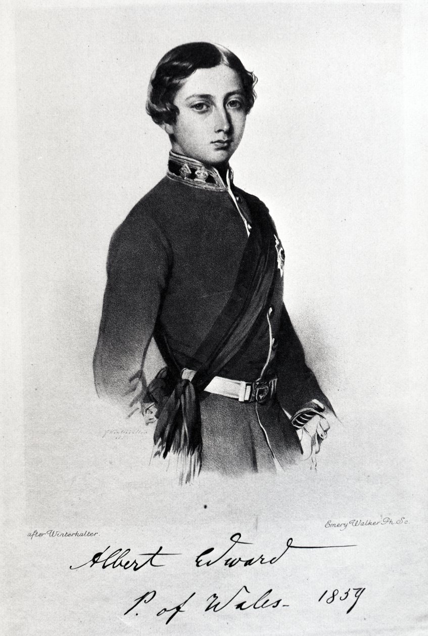 Galler Prensi Edward, Emery Walker tarafından kazınmış by Franz Xaver Winterhalter