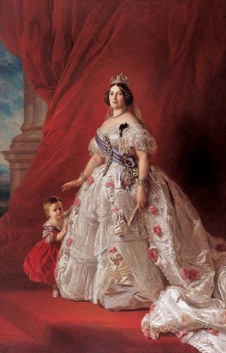 İspanya Kraliçesi II. Isabella ve kızı Isabella