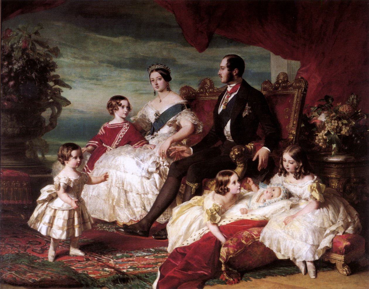 Kraliçe Victoria, Prens Albert ve çocuklar by Franz Xaver Winterhalter