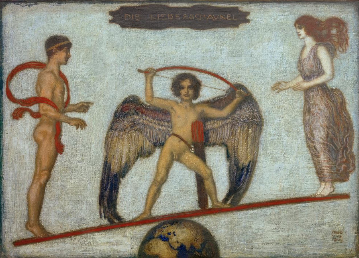aşk salıncak by Franz von Stuck