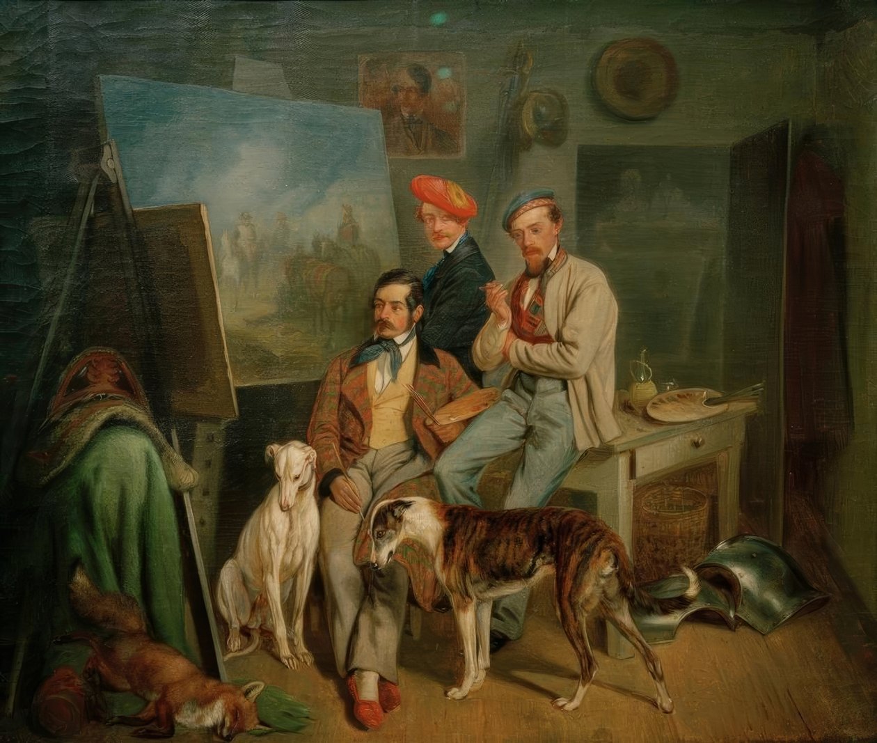 Stüdyoda Benno, Franz ve Eugen Adam kardeşler by Franz Adam