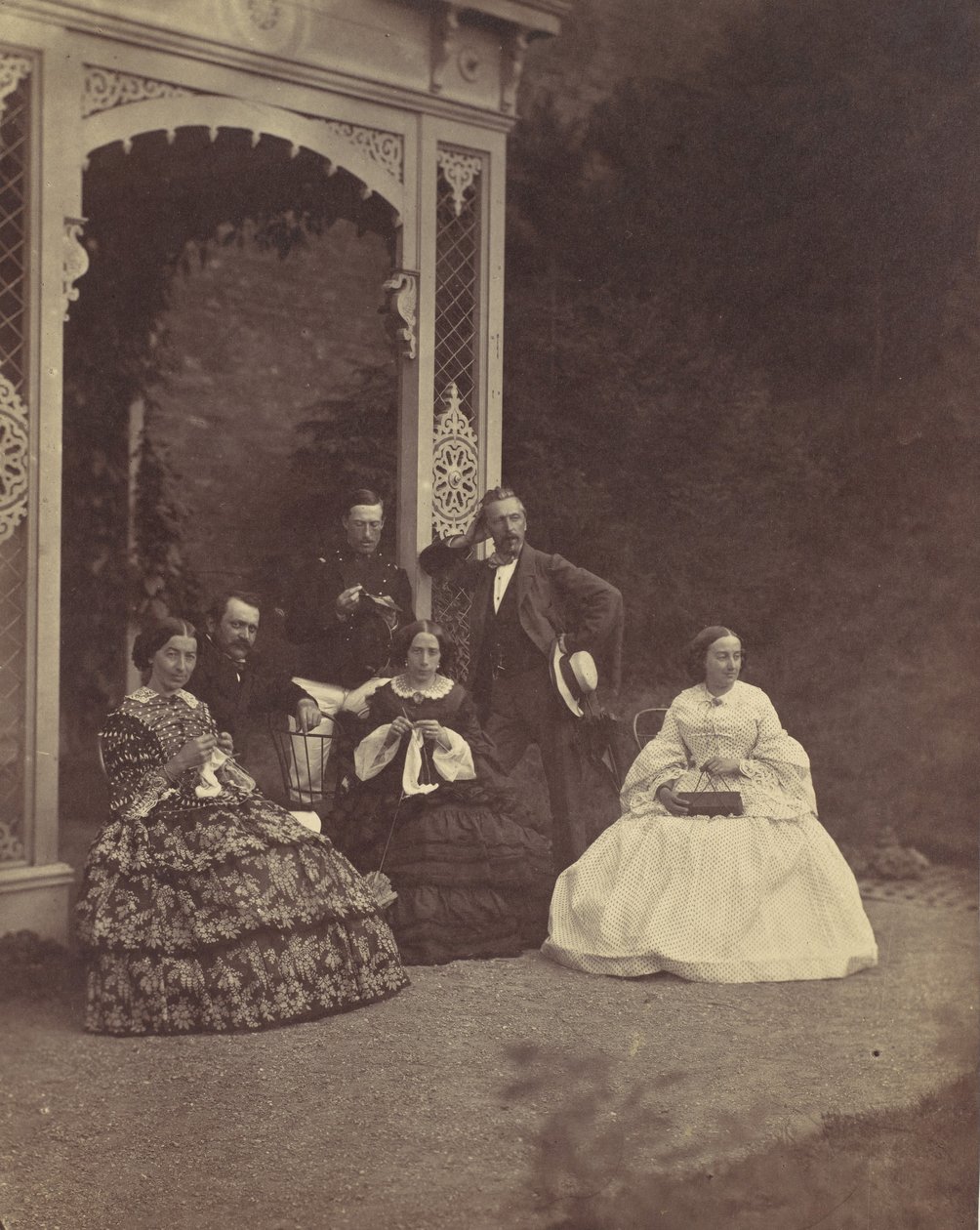 [Bir Bahçede Üç Kadın ve Erkek Portresi], 1850