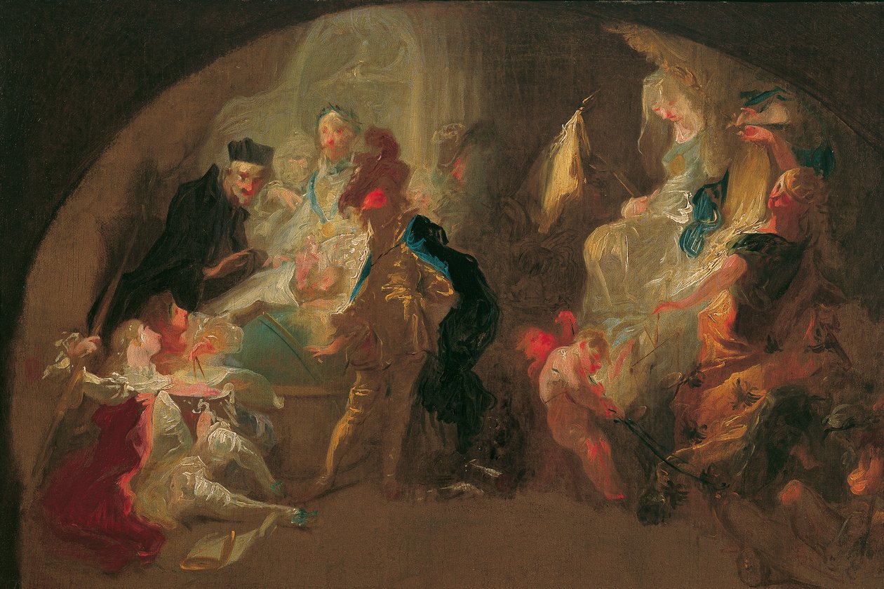Bir süvari eğitiminin alegorisi by Franz Anton Maulbertsch