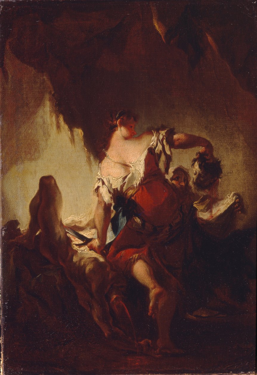 Holofernes Başkanı ile Judith by Franz Anton Maulbertsch