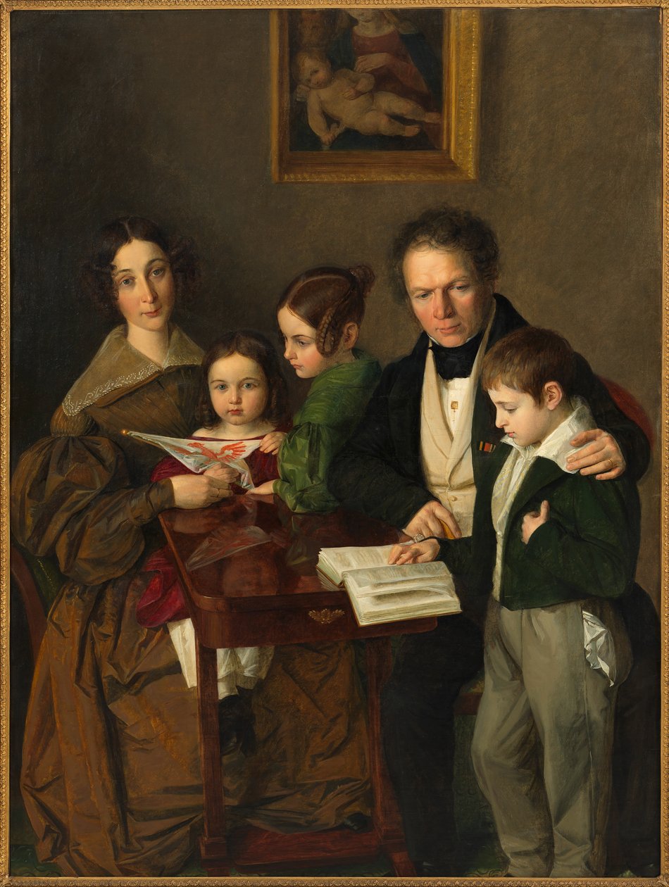 Besteci Johann Baptist Gänsbacher 1778-1844 ve ailesi, c.1838. by Franz Anton Stecher