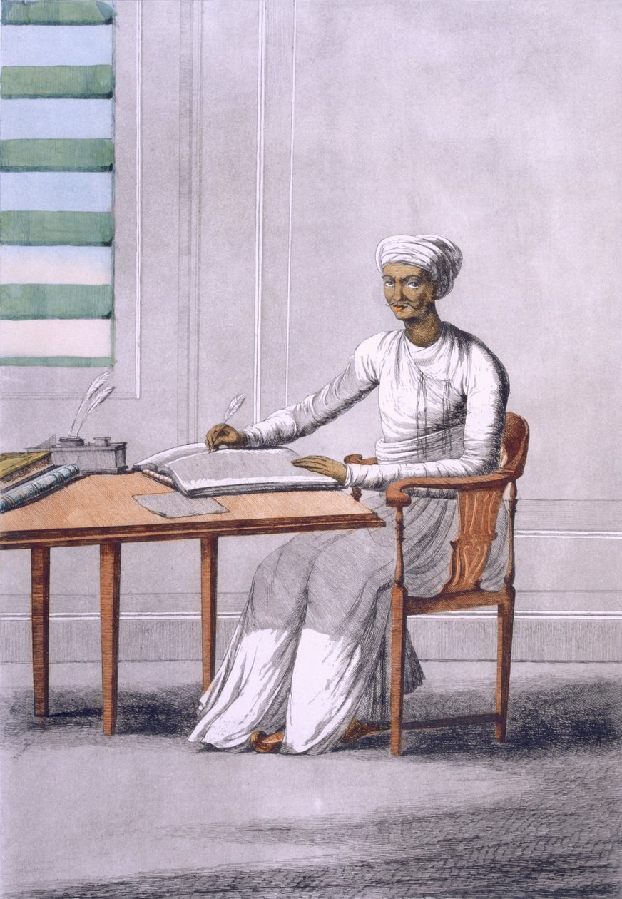 Özel bir katip, bar. 1808-12. by Franz Balthazar Solvyns