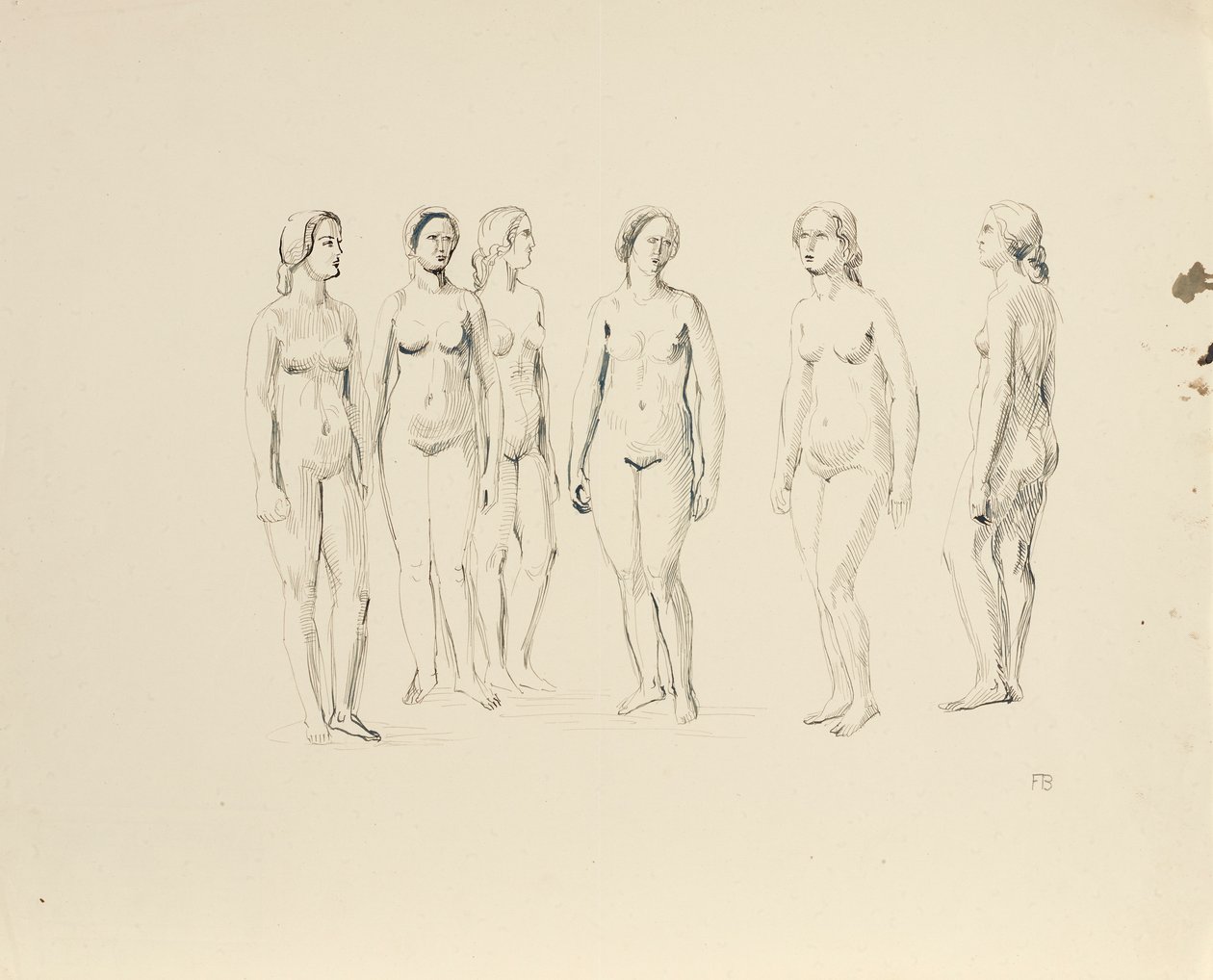 Altı kadın çıplak by Franz Barwig d. Ä.