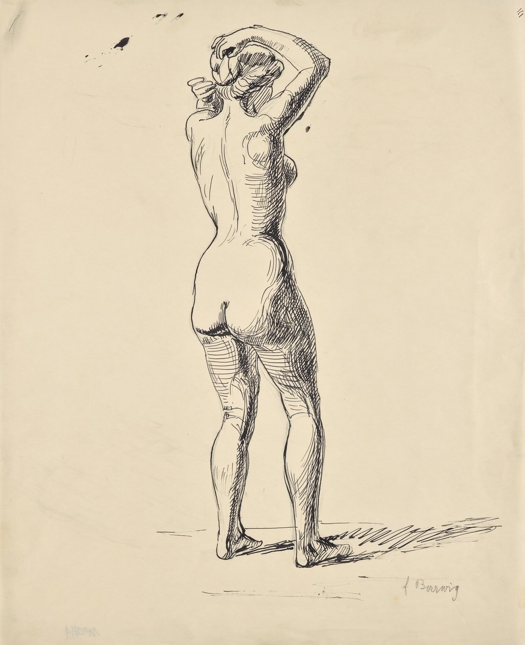 Bir yüzücü taslağını by Franz Barwig d. Ä.