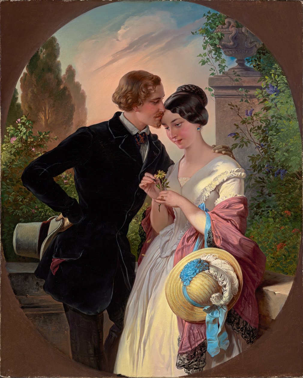 19. yüzyılda Faust ve Gretchen by Franz Dobiaschofsky