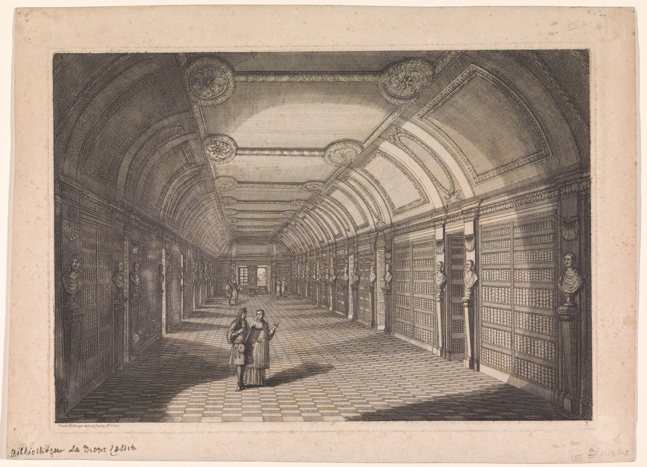 Paris'teki Sainte-Geneviève Manastırı Kütüphanesi by Franz Ertinger