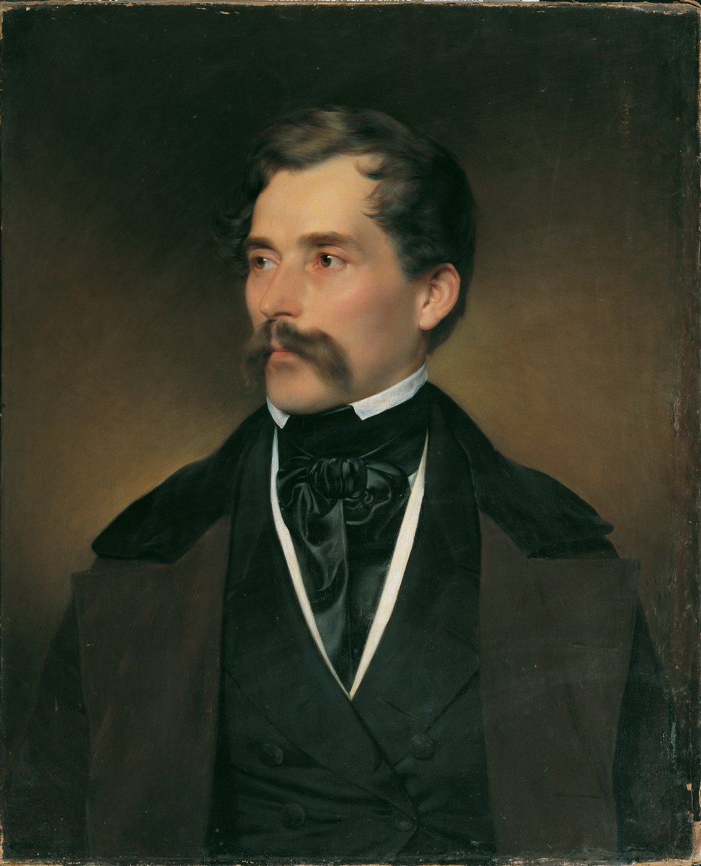 Bıyıklı gri saçlı bir beyefendinin portresi by Franz Eybl