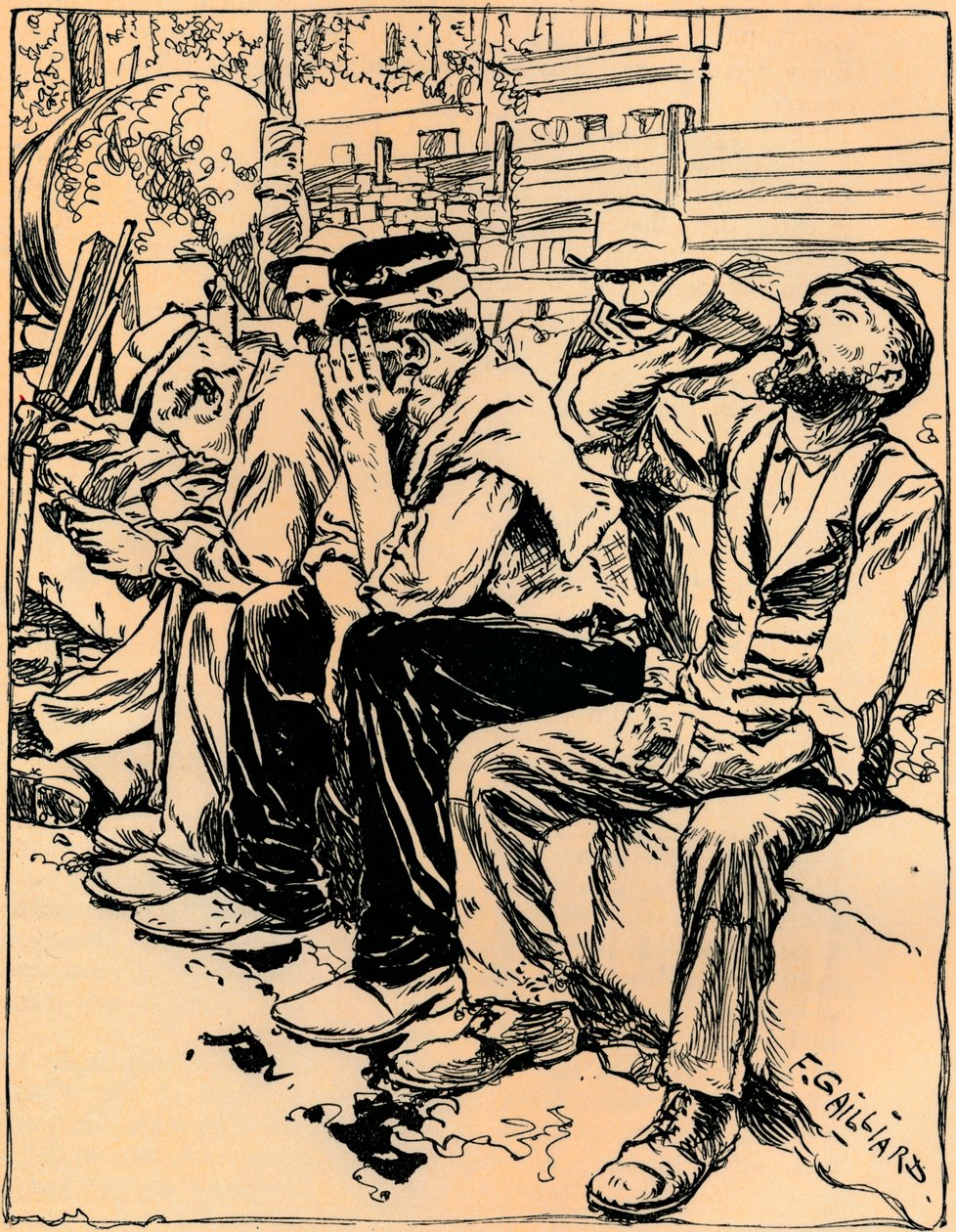 Akşam Yemeğindeki İşçiler, c1900 by Franz Gailliard