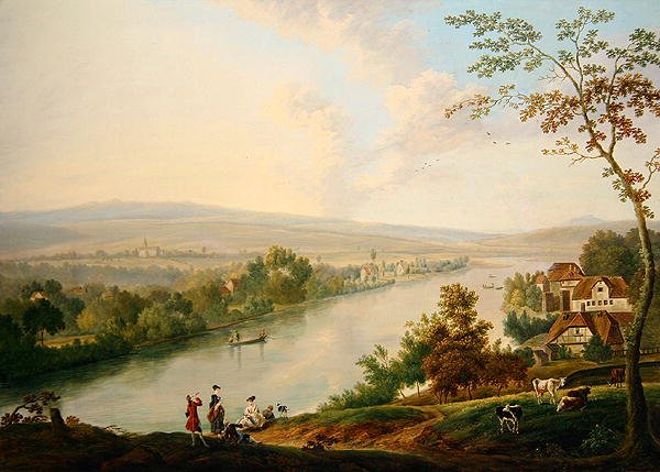 Nehir Manzarası, c.1765-75 (tuval üzerine yağlı boya) by Franz Hochecker