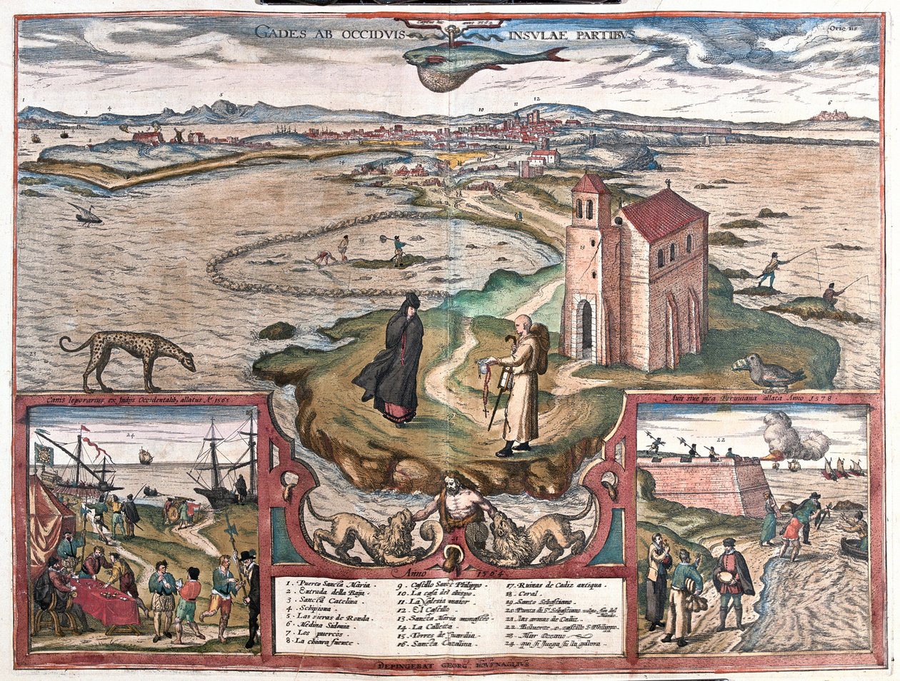 Cadiz Körfezi, İspanya by Franz Hogenberg