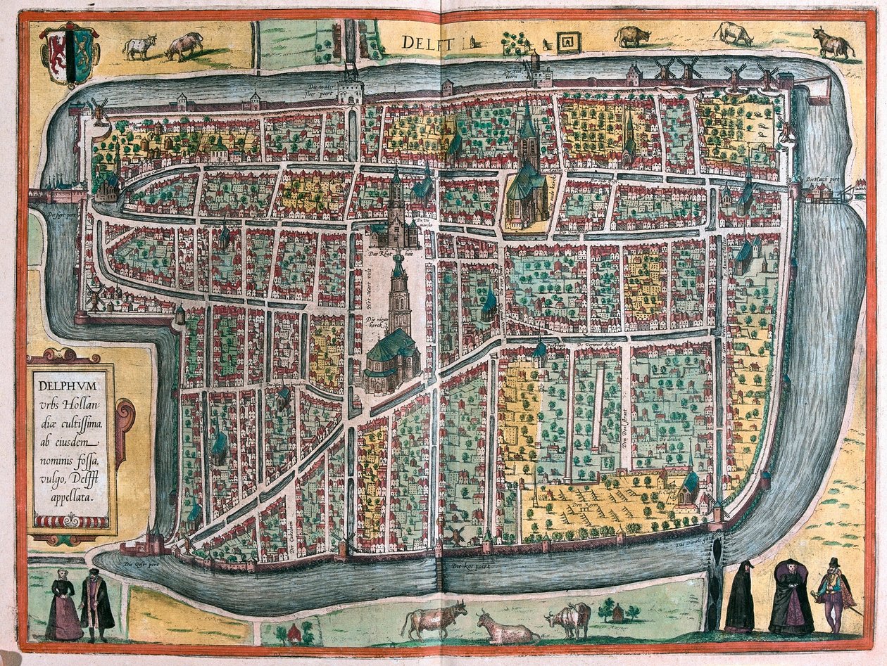 Delft, Hollanda (gravür by Franz Hogenberg