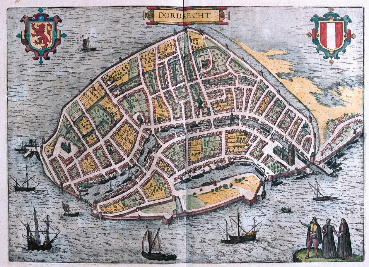 Dordrecht, Hollanda (gravür by Franz Hogenberg