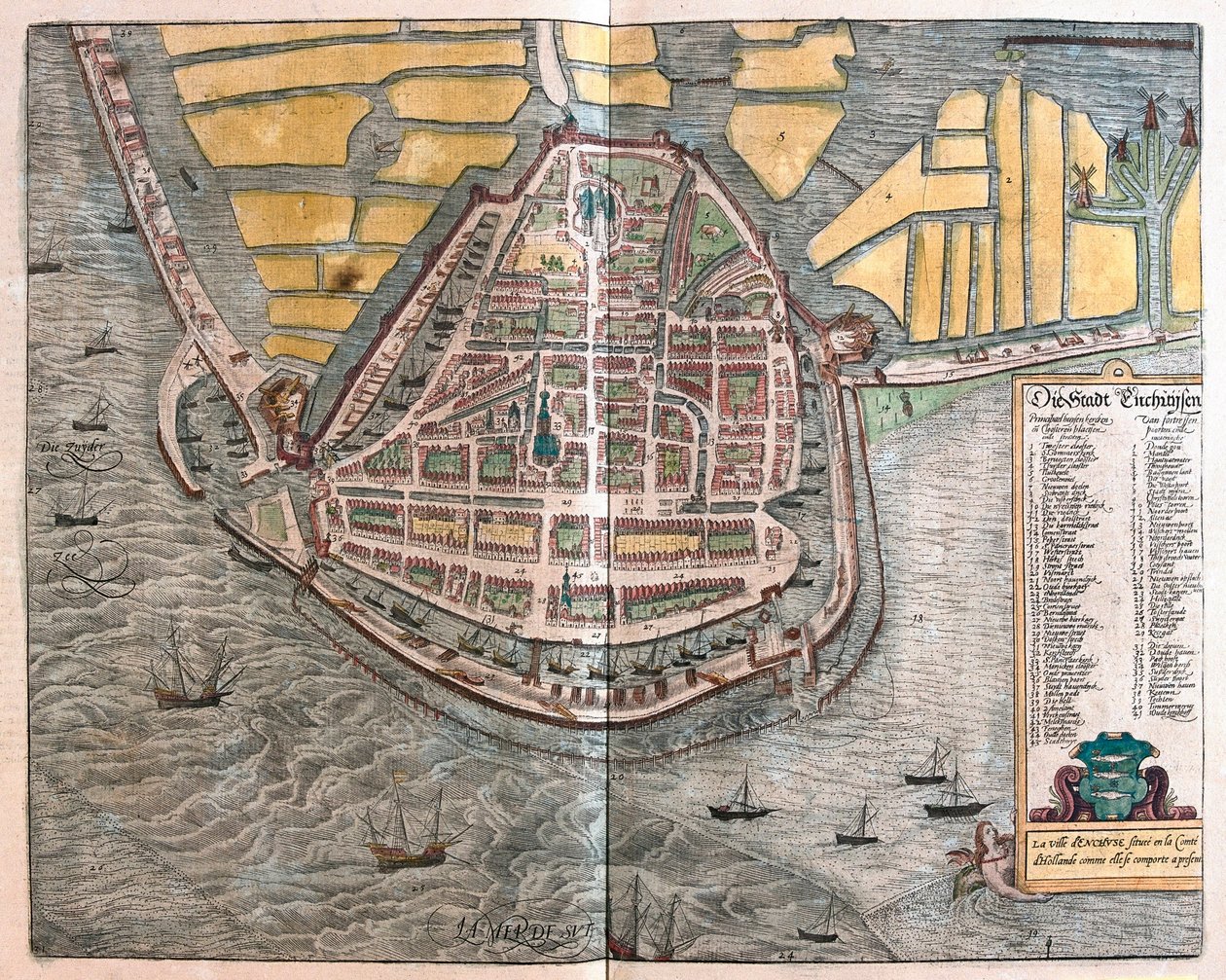 Enkhuizen, Hollanda (gravür by Franz Hogenberg