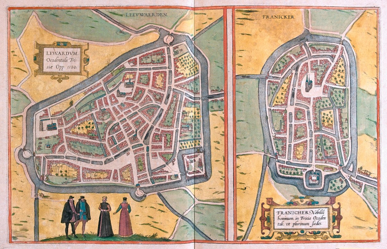Franeker, Hollanda (gravür by Franz Hogenberg