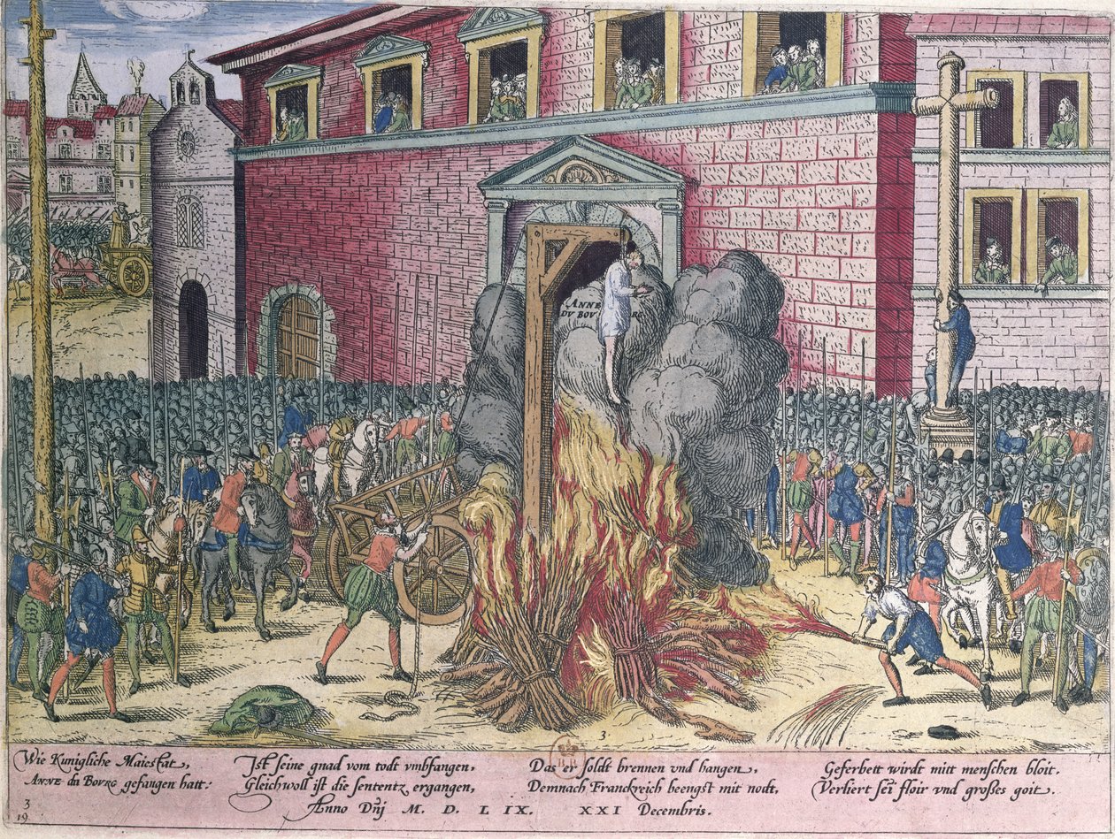 Anne du Bourg'un Asılması (1521-59) Place de Greve, 23 Aralık 1559 by Franz Hogenberg