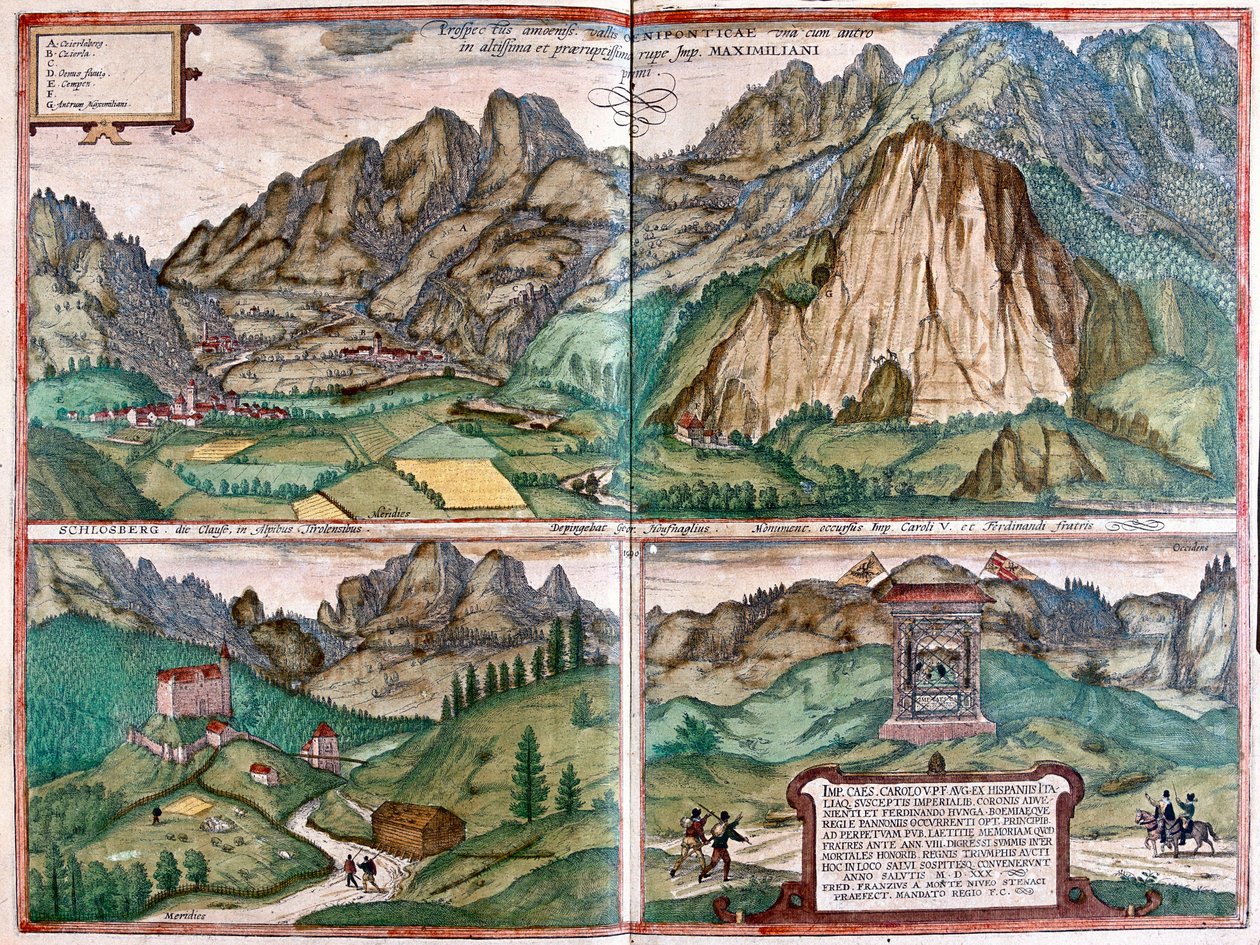 Inn Valley ve Schlossberg, Almanya by Franz Hogenberg