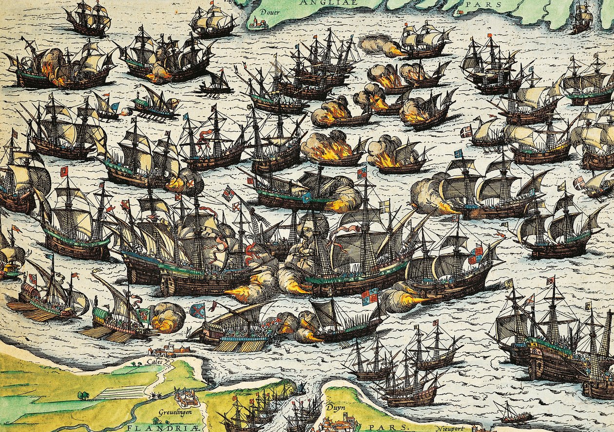 Yenilmez donanma, gravür Franz Hogenberg (1535-1590), İspanya by Franz Hogenberg